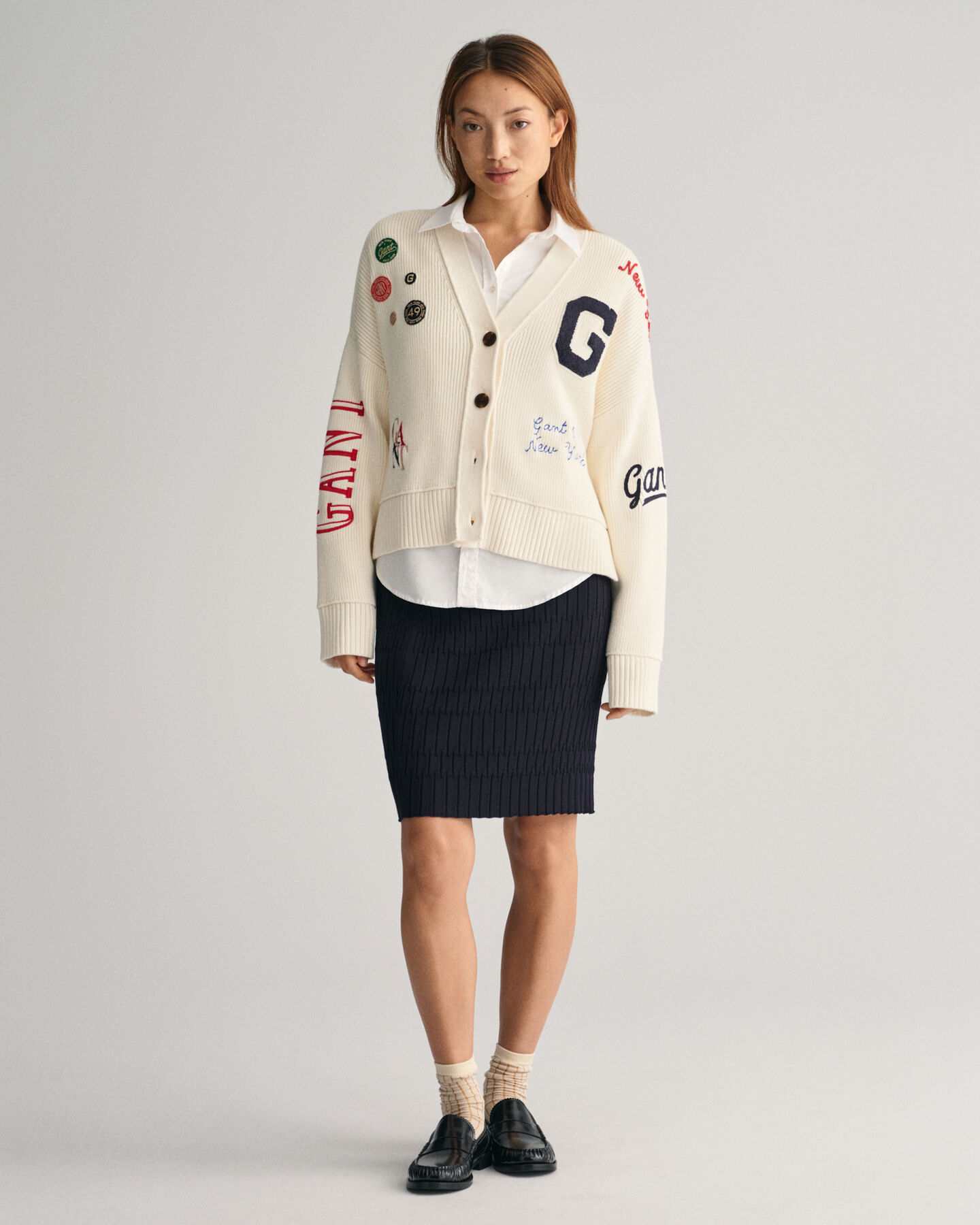 Falda de punto Textured