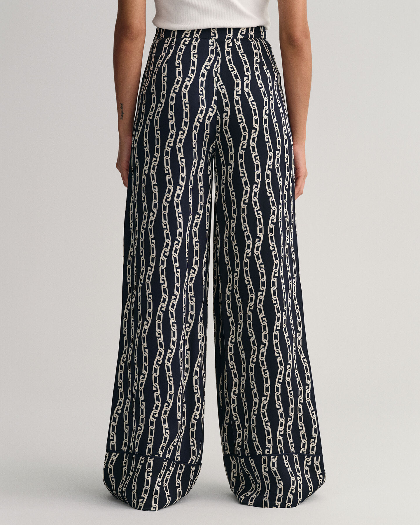 Pantalones con pernera ancha Chain Print
