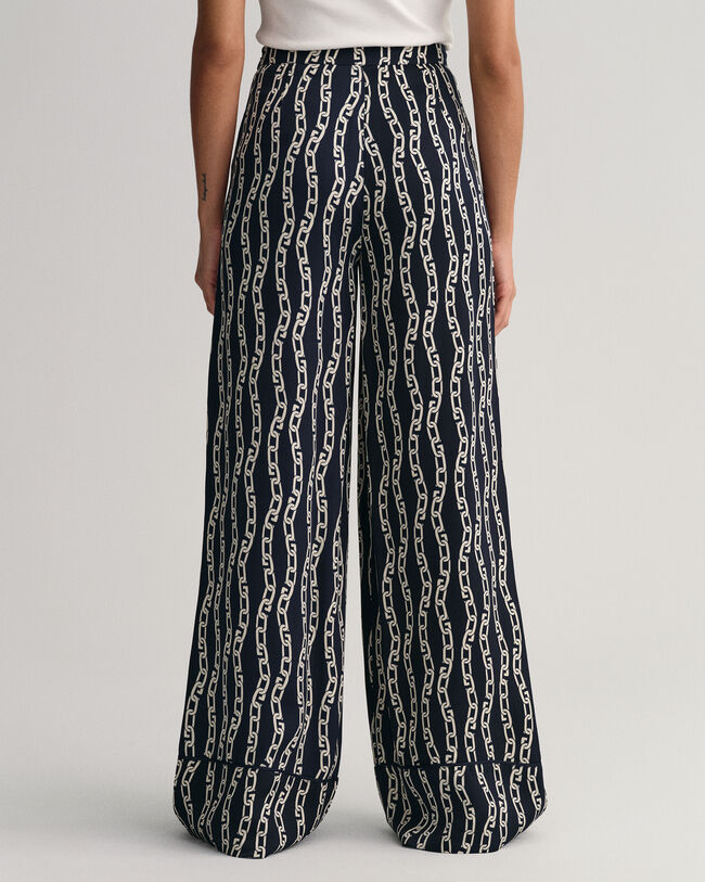 Pantalones con pernera ancha Chain Print