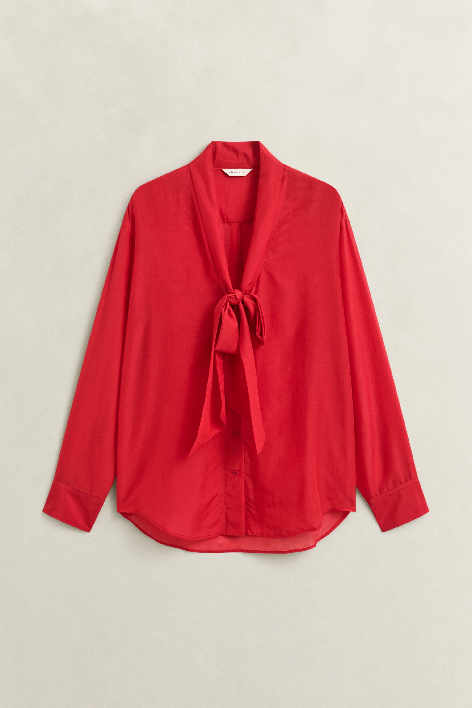Camisa de algodón y seda con lazada