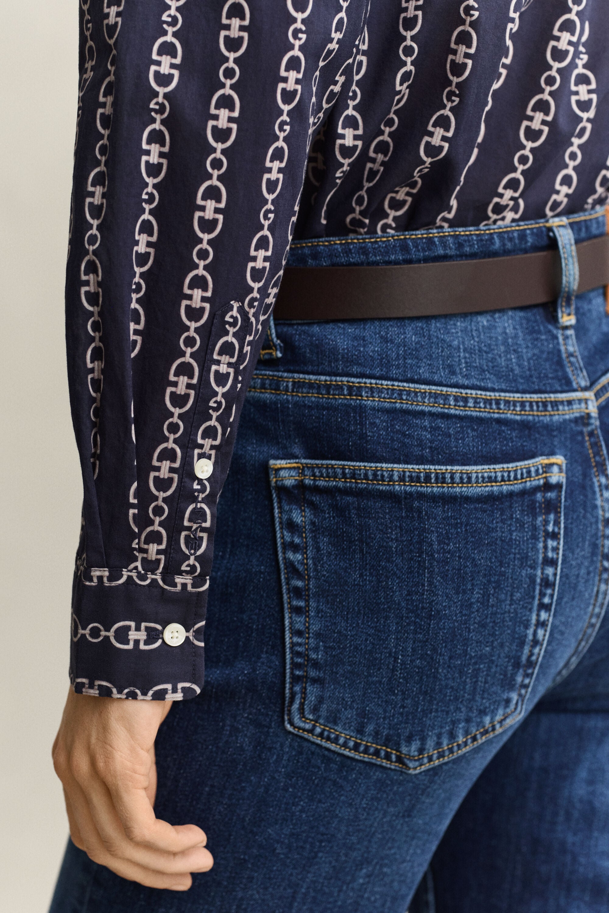 Camisa de gasa de algodón con estampado