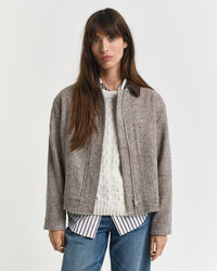 Chaqueta de lana con cuello en contraste