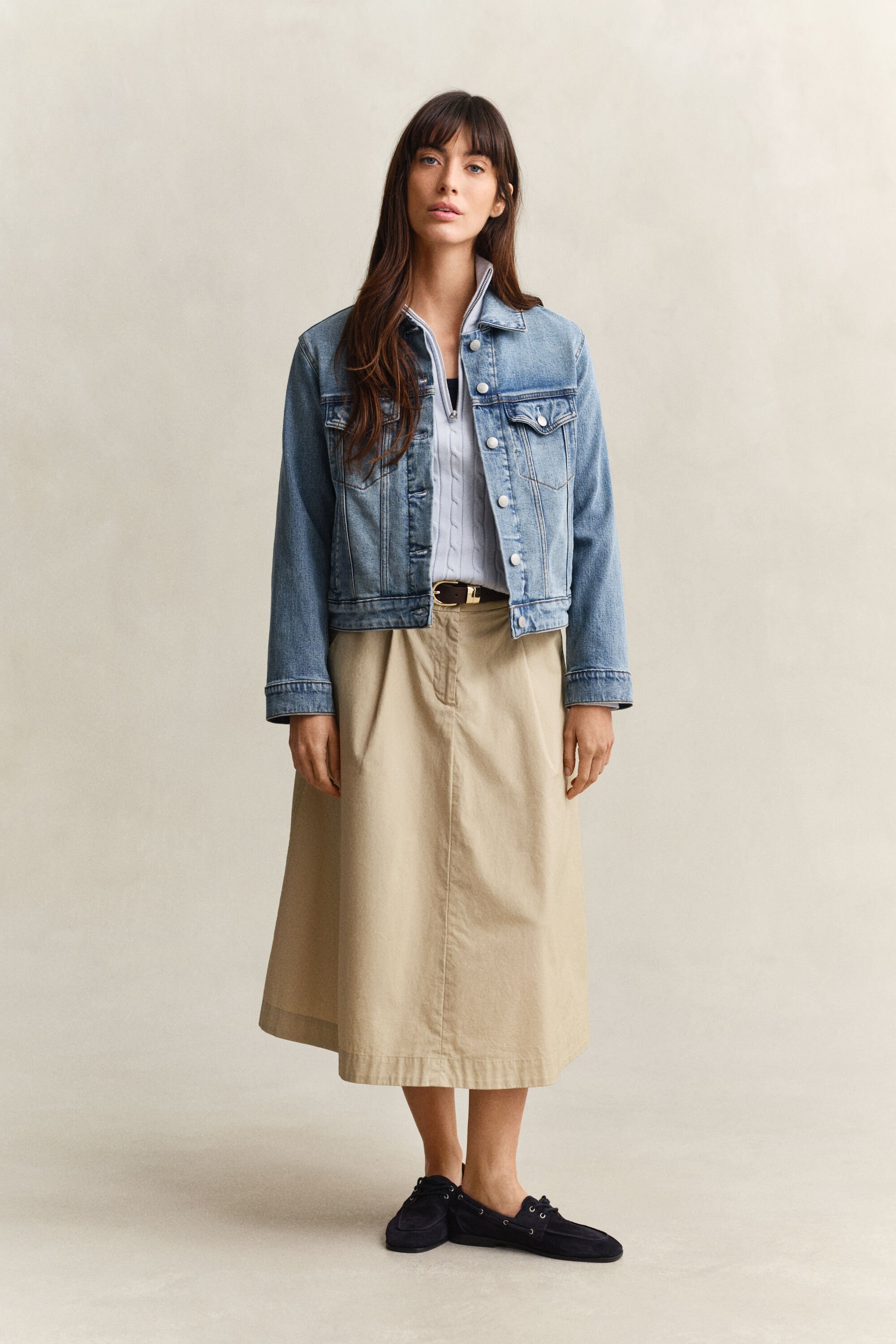 Jersey de punto de ochos con media cremallera