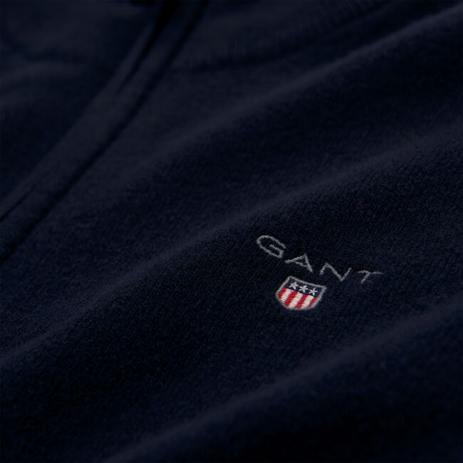 Cárdigan de lana de oveja muy fina con cremallera