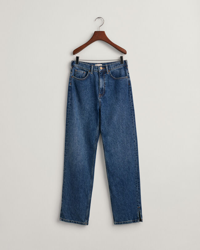 Vaqueros de pernera recta con abertura en el bajo Teen Girls