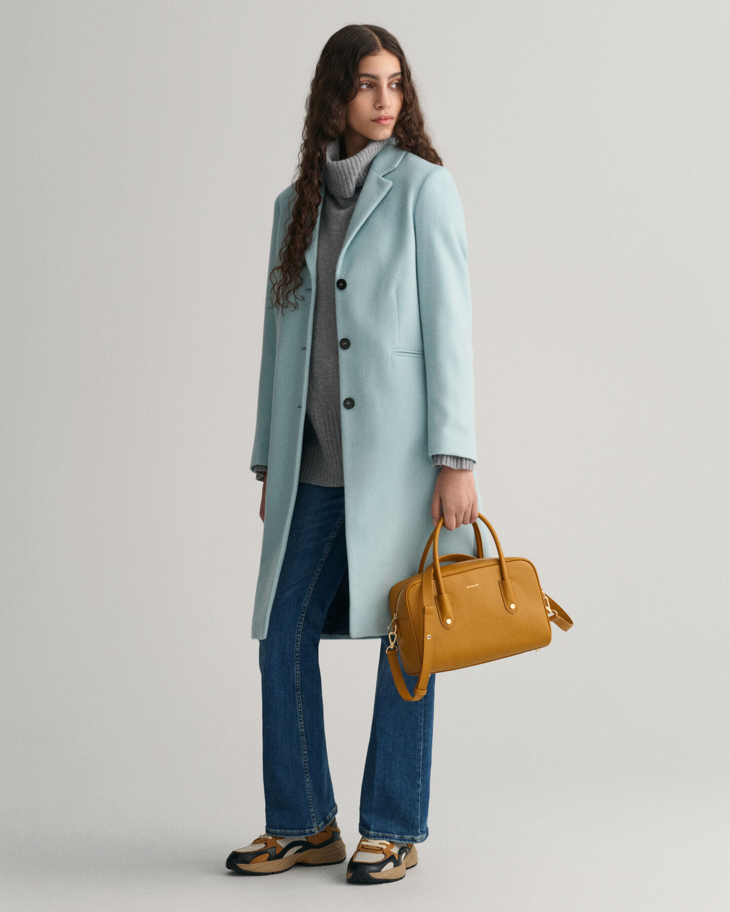 Abrigo de vestir en mezcla de lana