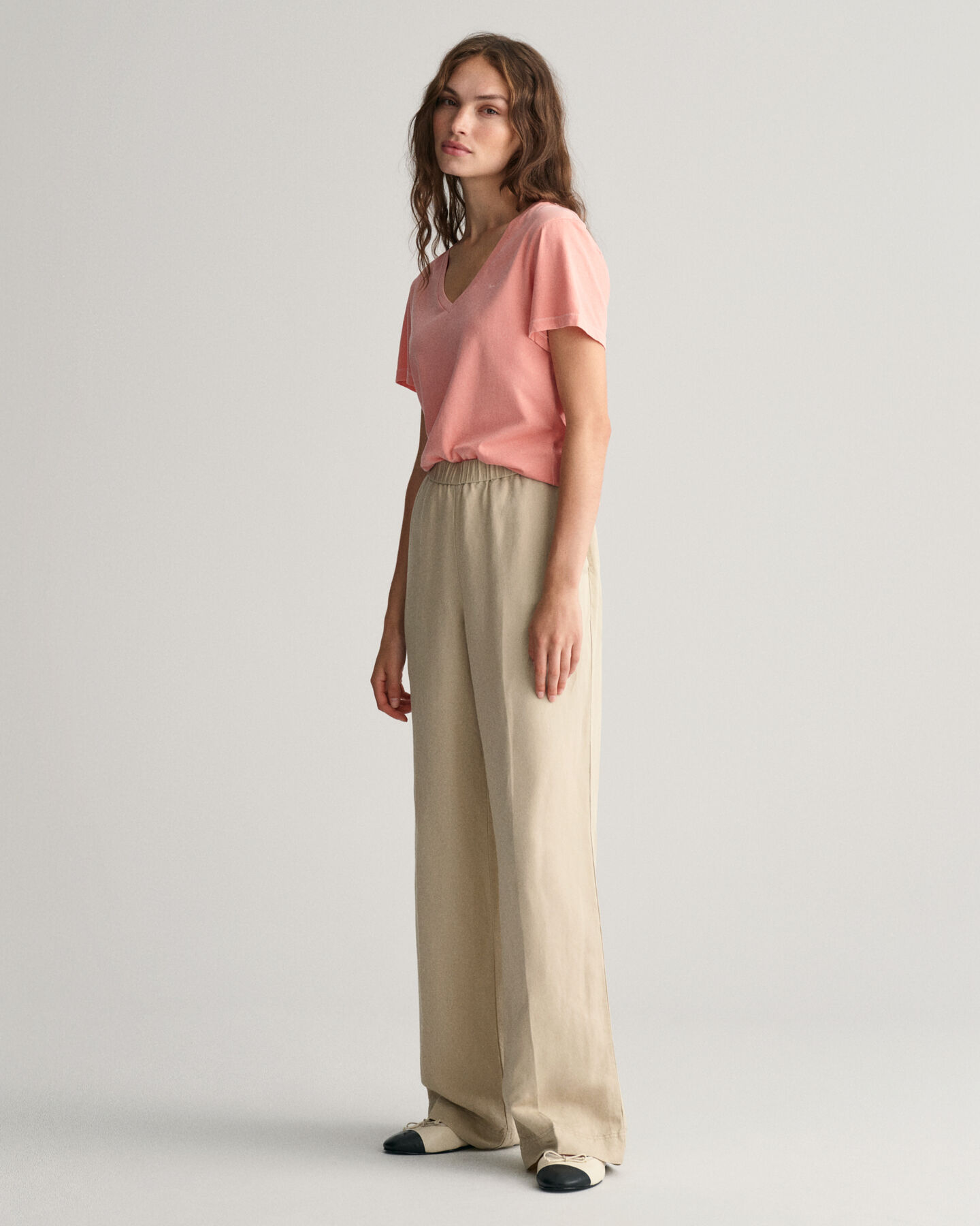 Pantalones Relaxed Fit en mezcla de lino Pull-On