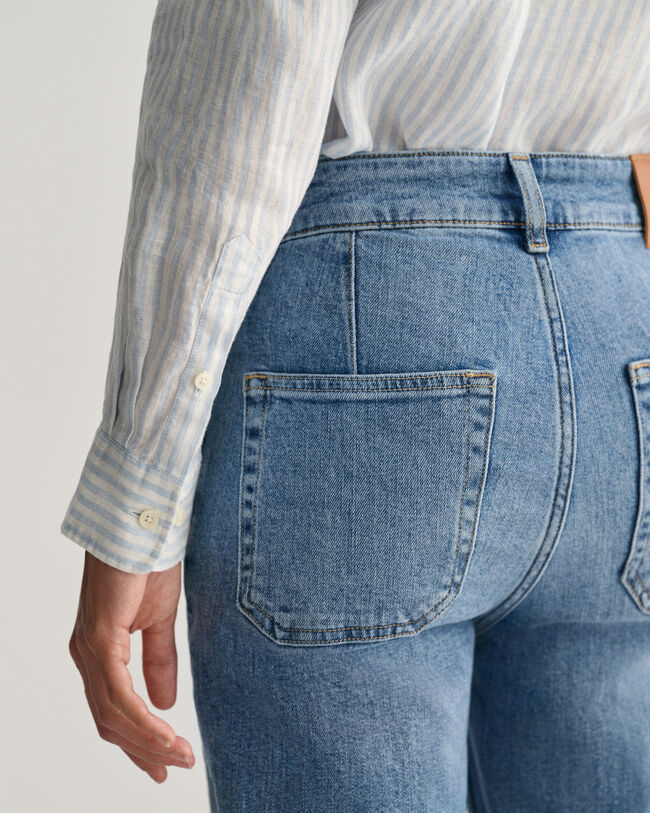 Camisa Regular Fit de lino a rayas