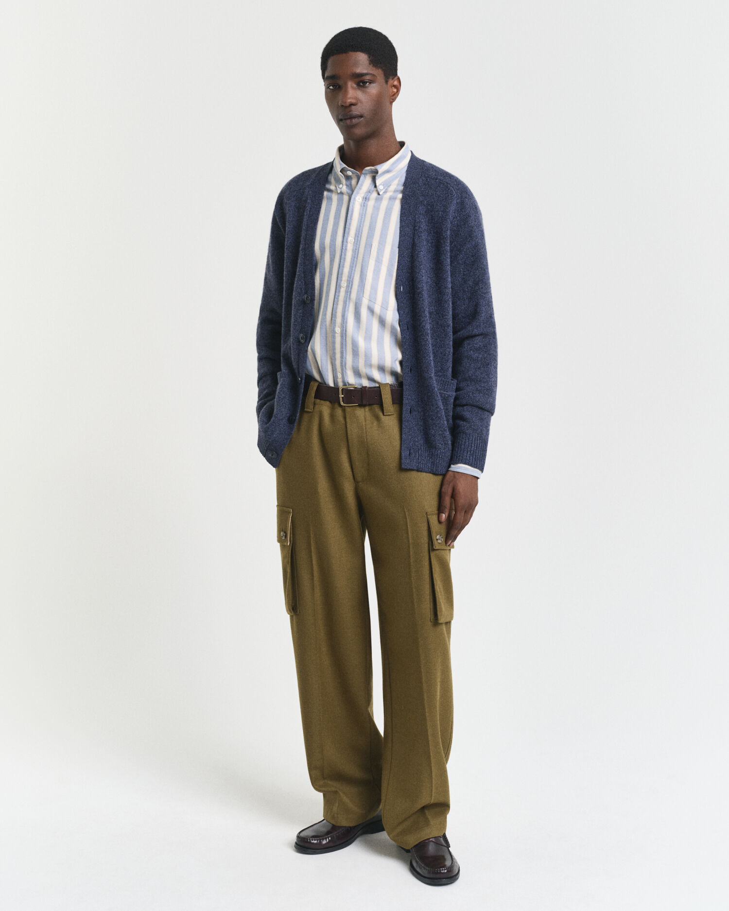 Cárdigan de mouliné de mezcla de lana