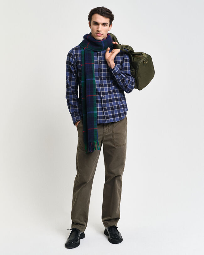 Camisa Regular Fit a cuadros con diseño de espiga