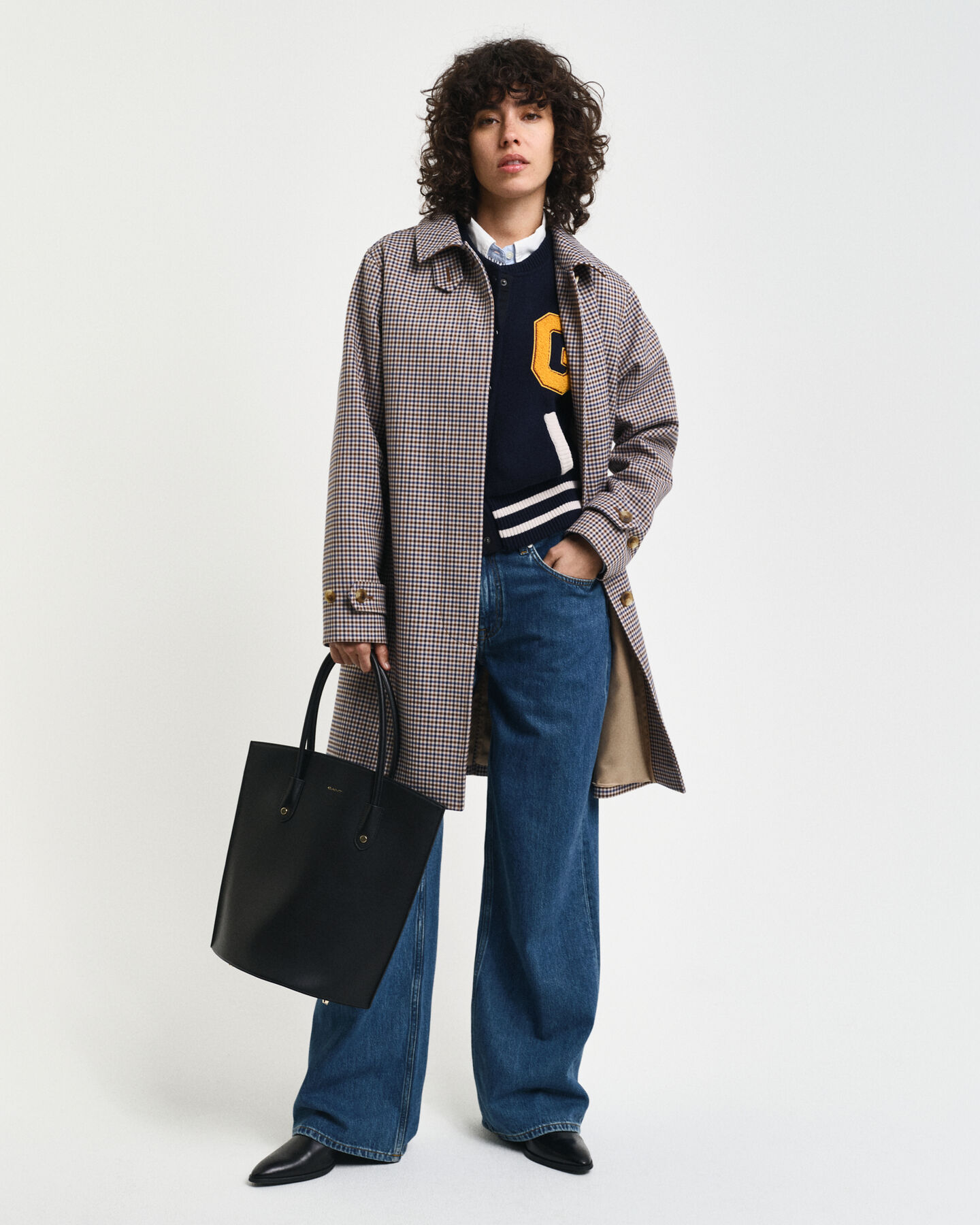 Gabán de cuadros pequeños