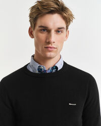 Jersey de cuello redondo en piqué de algodón