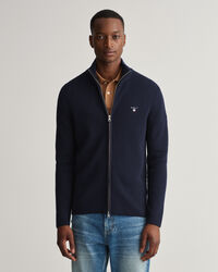 Jersey acanalado con cremallera completa Texture