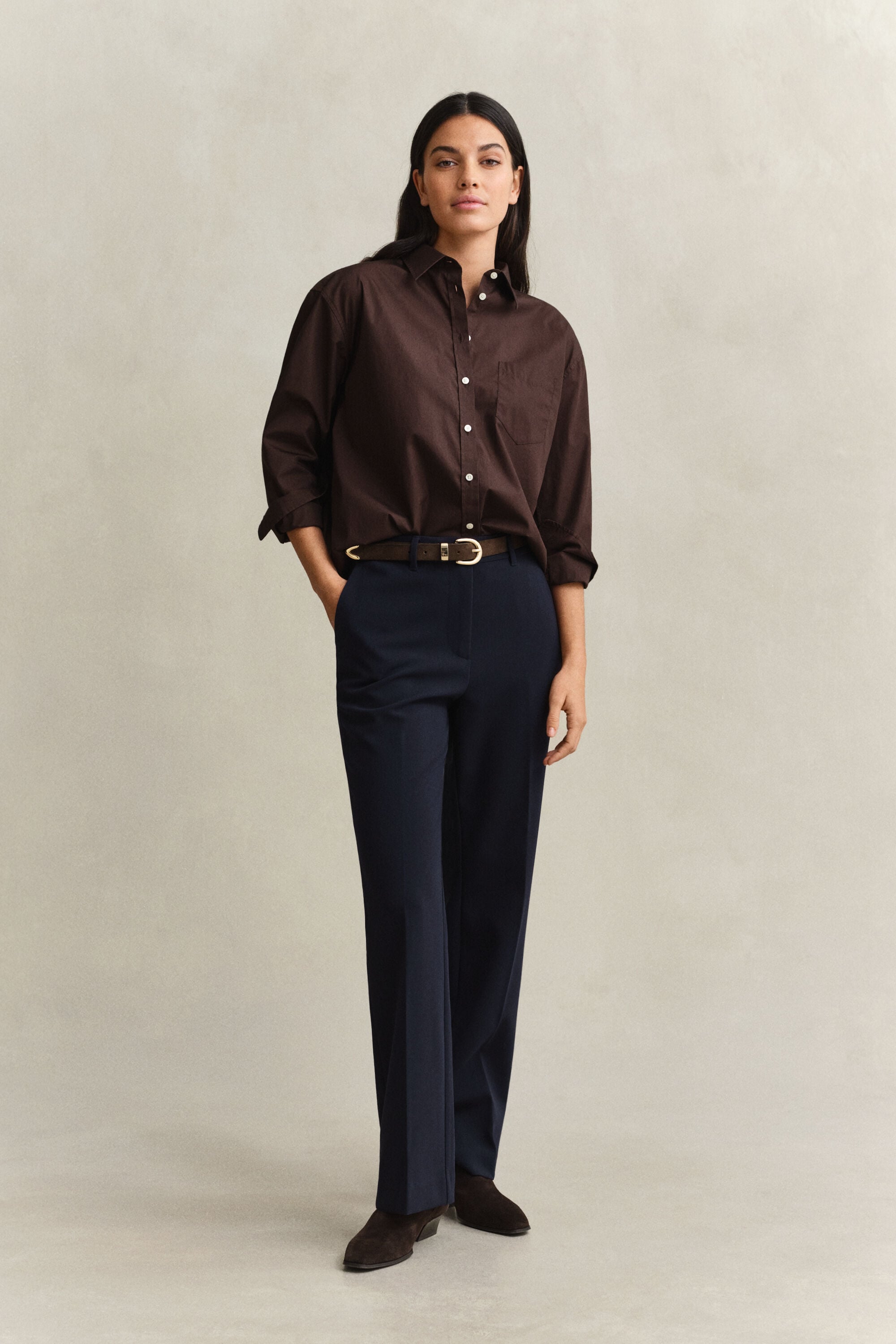 Pantalones de vestir Slim Fit acampanados