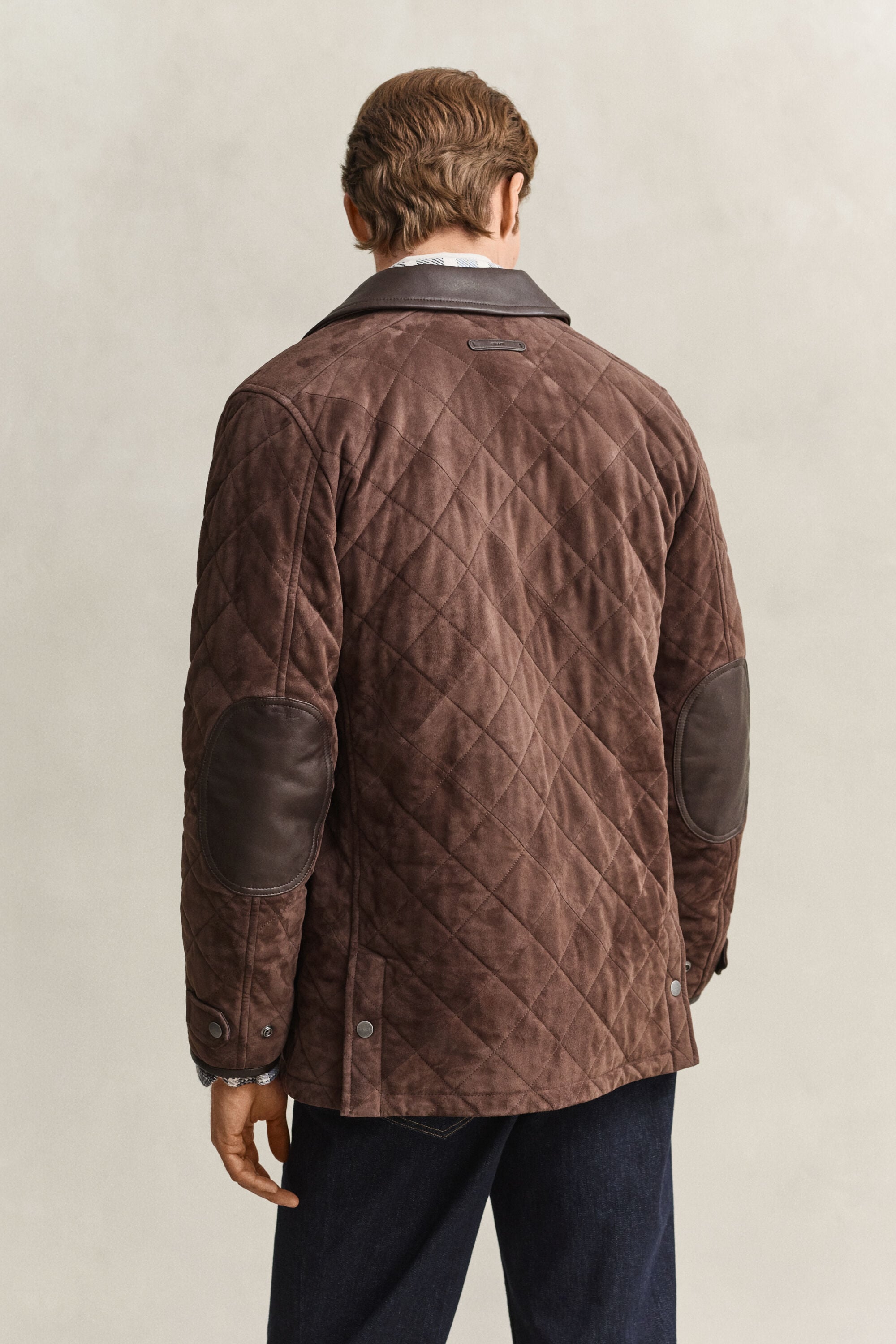Chaqueta acolchada de ante
