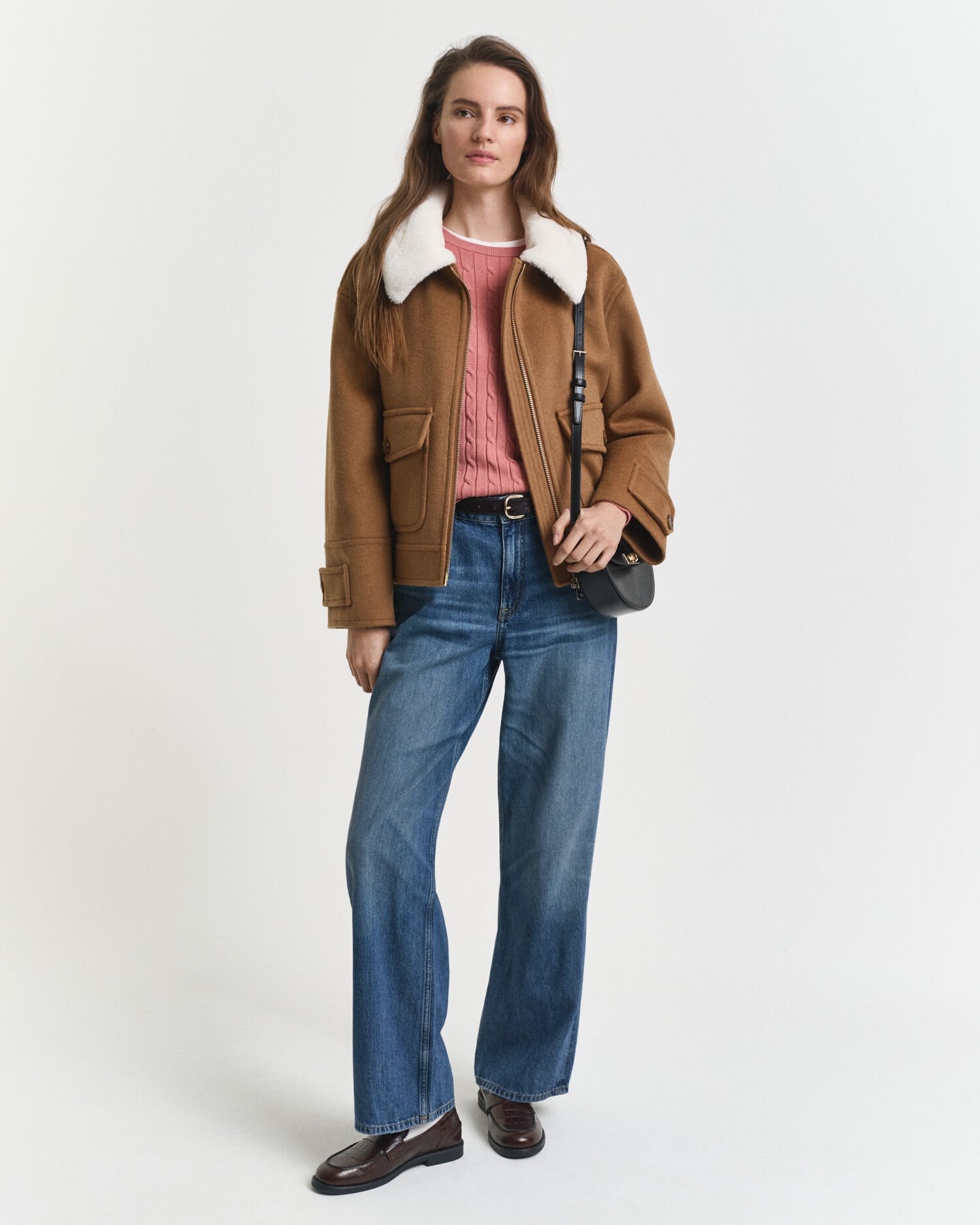 Jersey de cuello redondo y punto de ochos