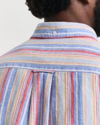 Camisa Regular Fit de lino con rayas multicolor