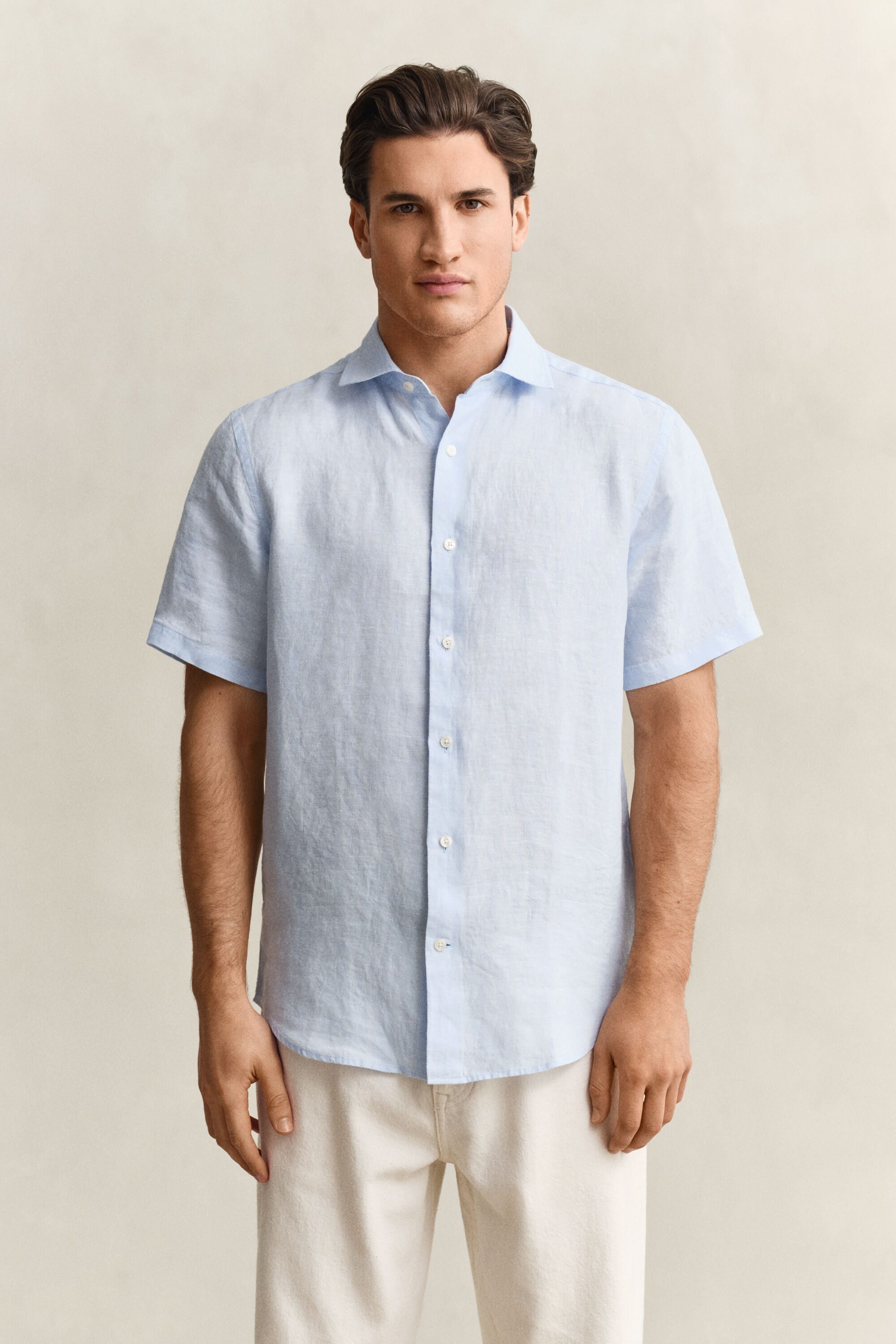 Camisa de manga corta de lino