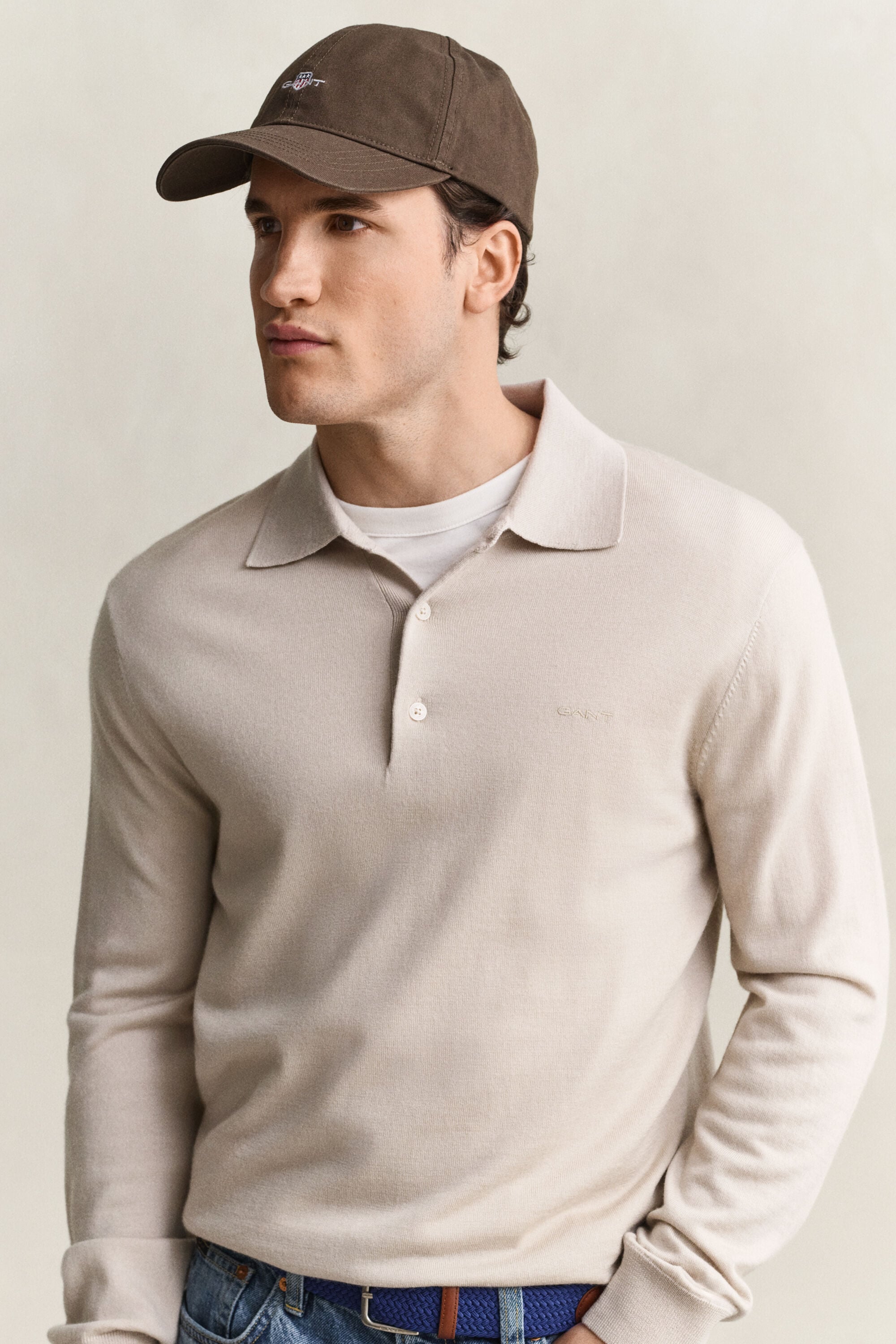 Jersey tipo polo de lana merino extrafina