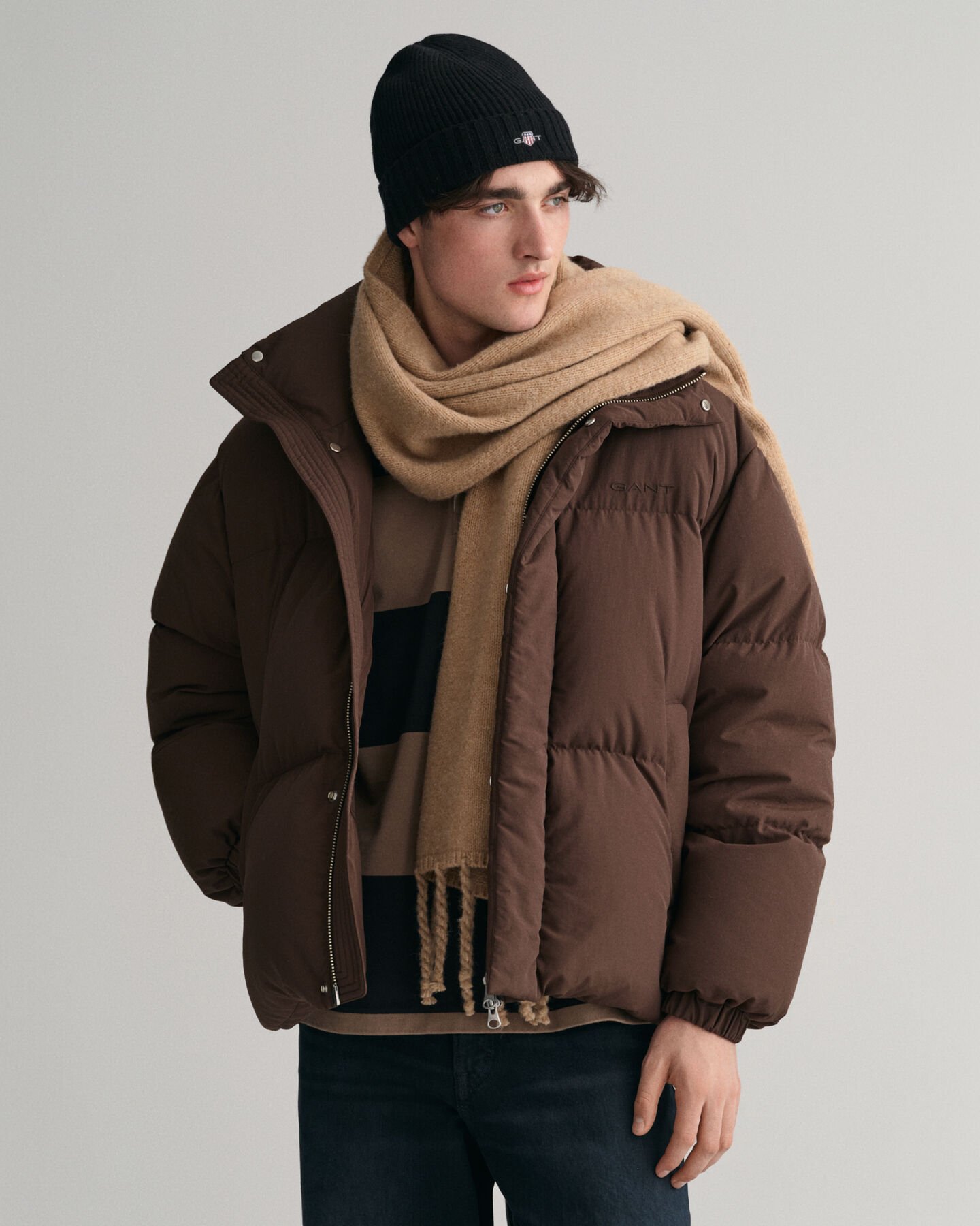 Bufanda de punto de lana mullida