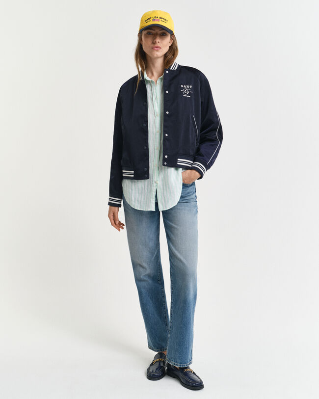 Camisa Relaxed Fit de lino a rayas