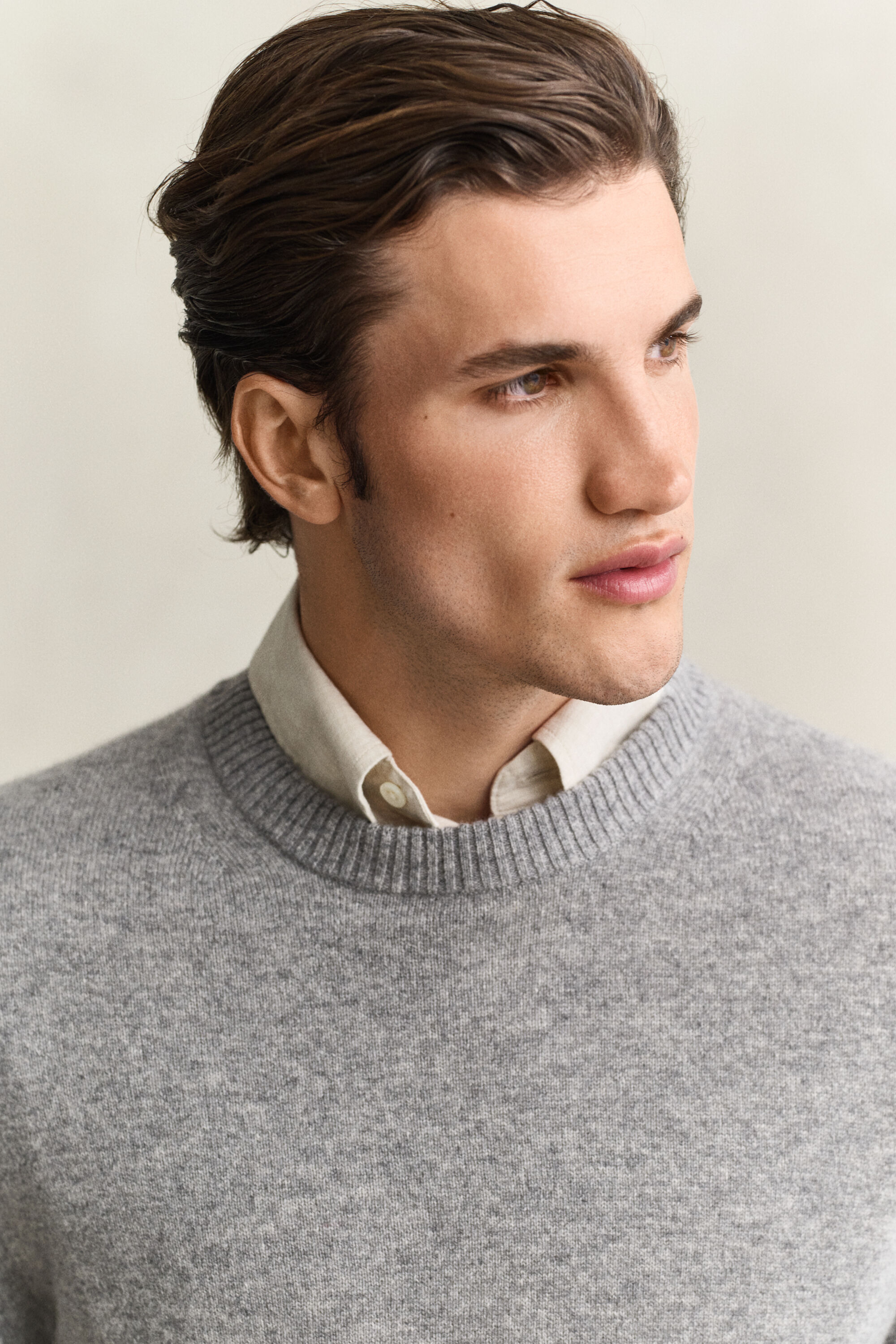Jersey de cuello redondo en cachemir