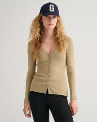 Top tipo cárdigan acanalado