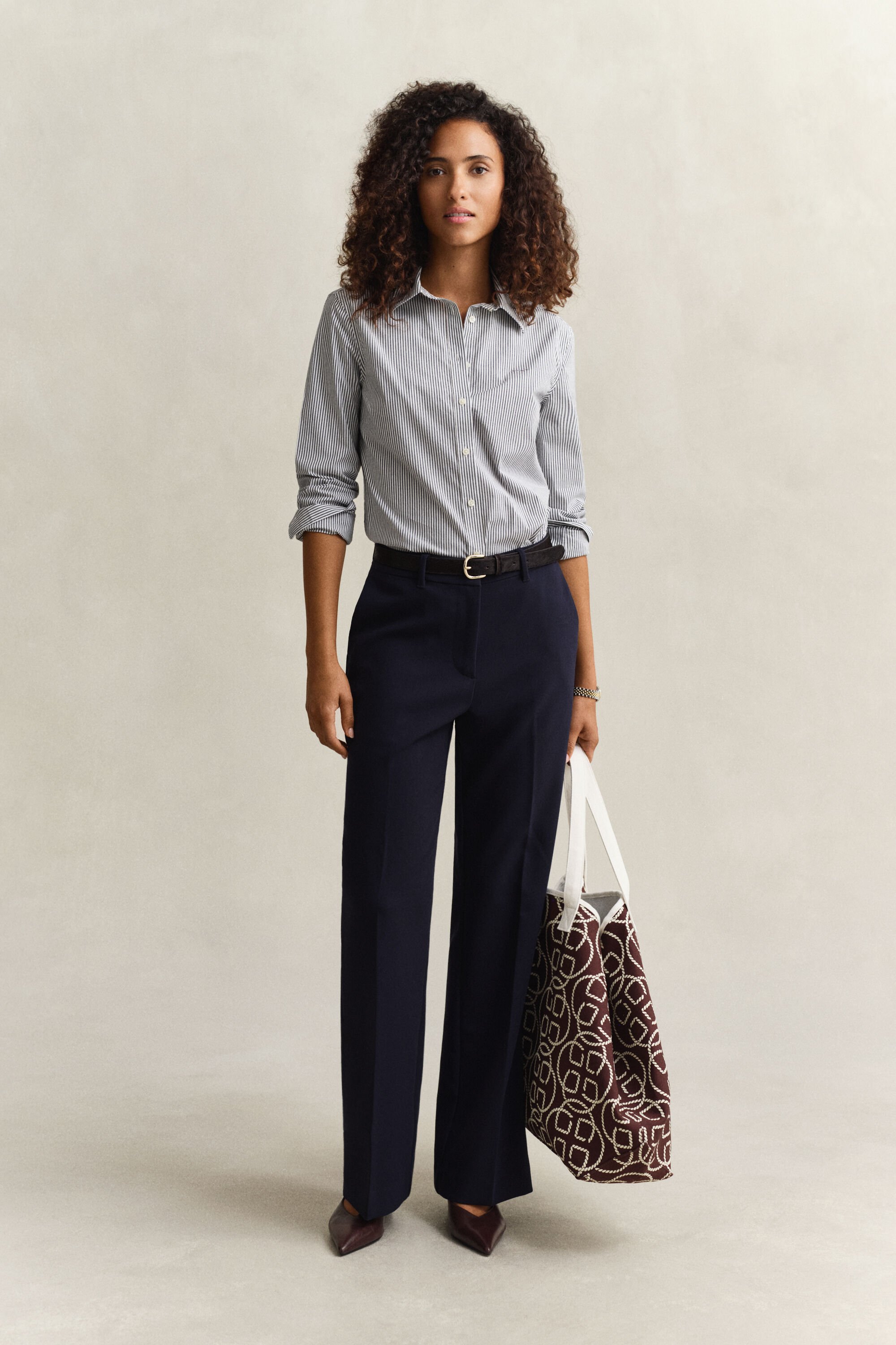 Camisa Slim Fit de popelina a rayas