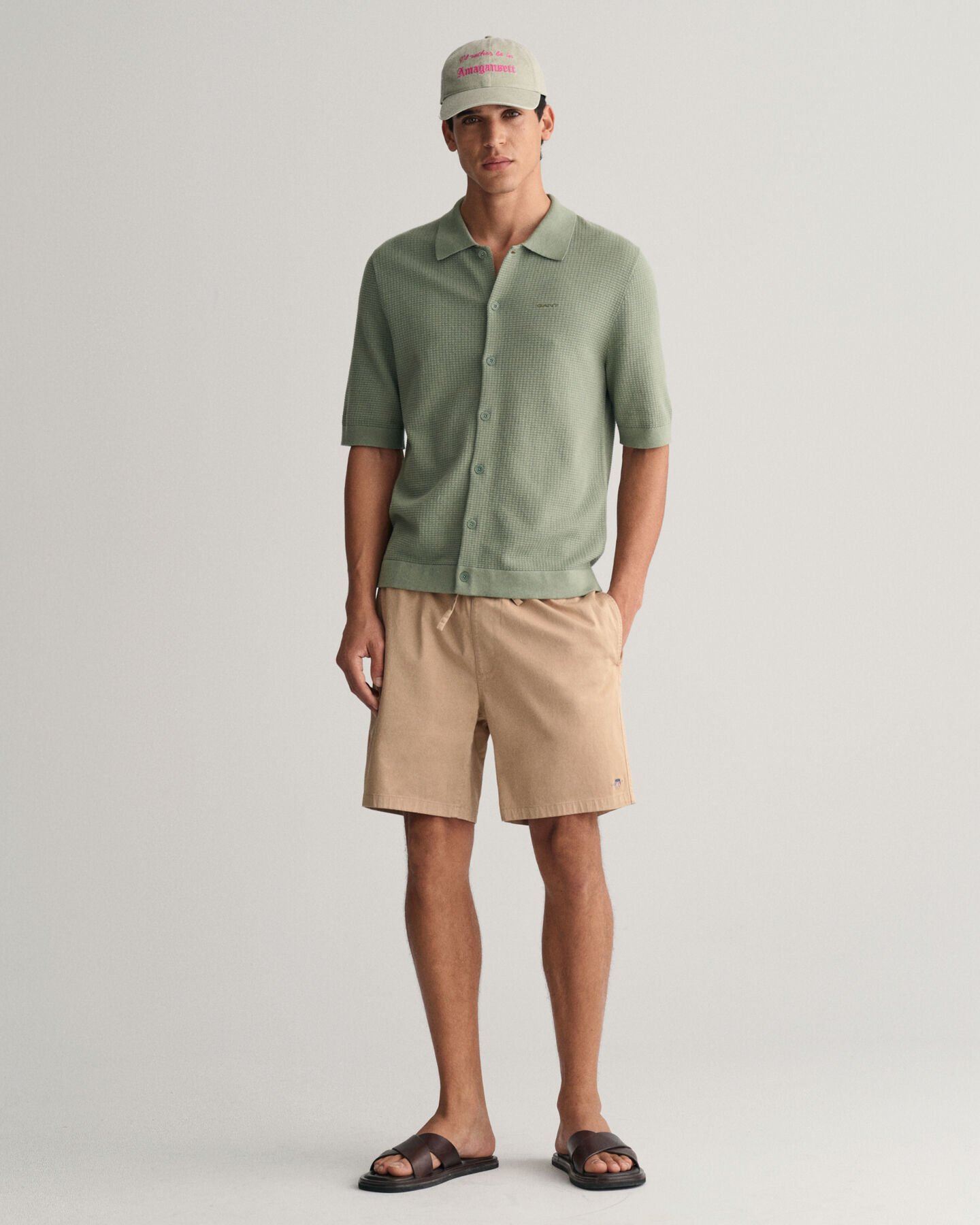 Camisa de manga corta de punto con textura