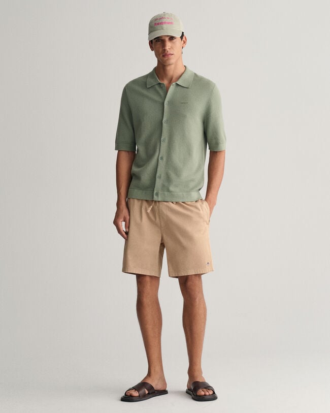 Camisa de manga corta de punto con textura