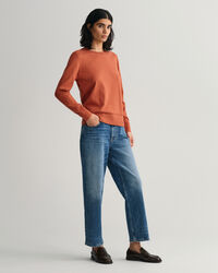 Jersey de cuello redondo en algod&oacute;n ligero