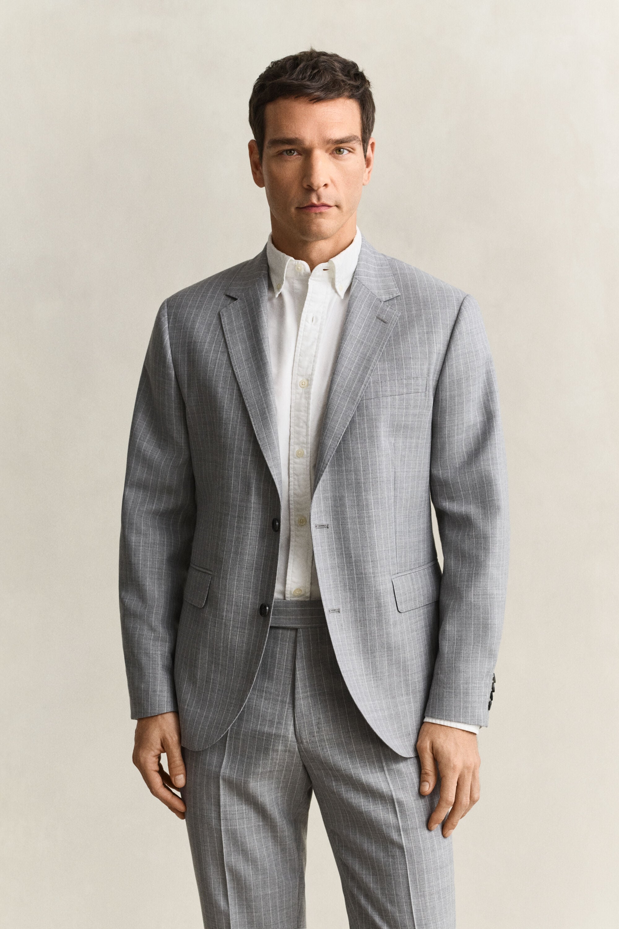 Chaqueta de traje de raya diplomática