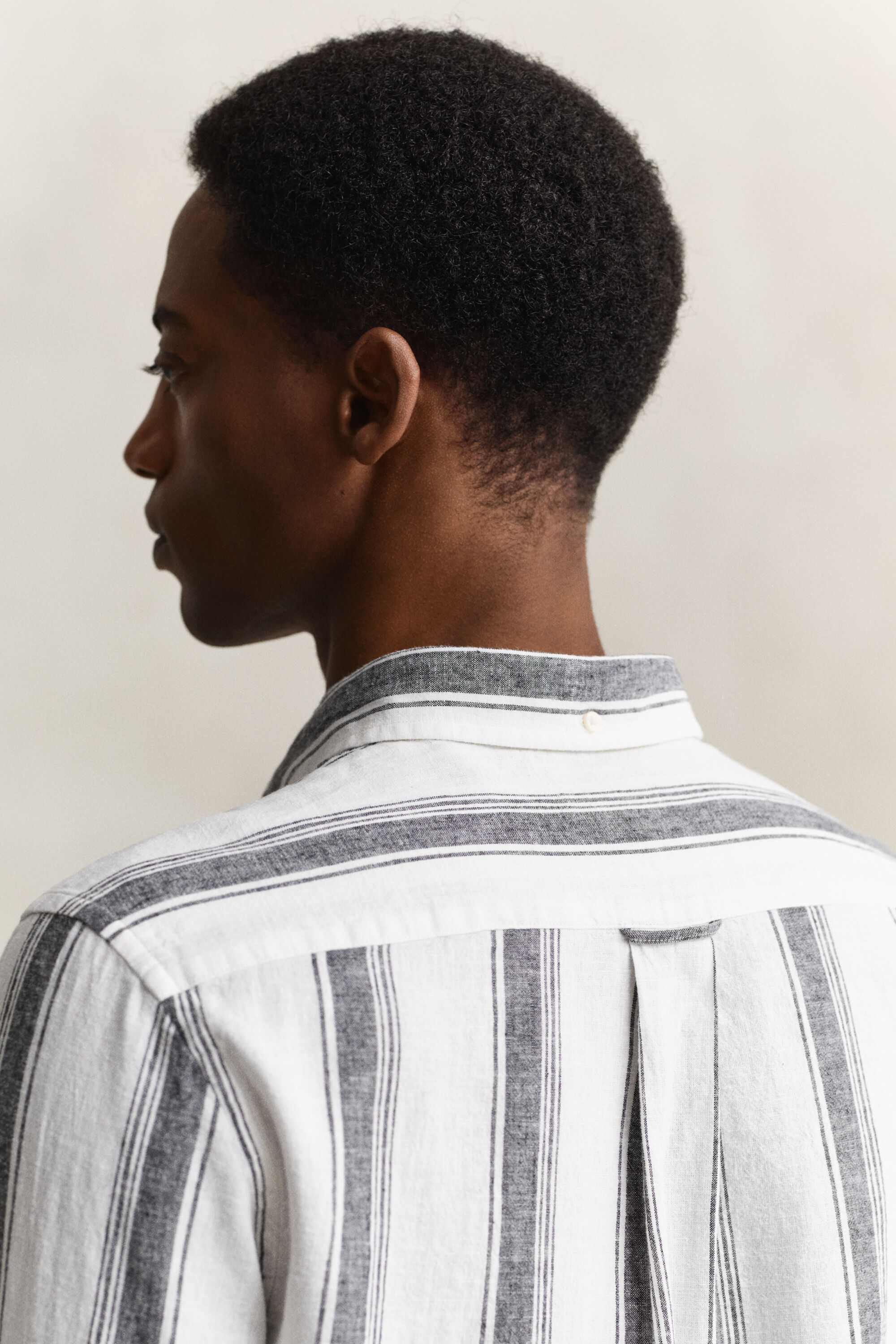 Camisa de mezcla de lino a rayas