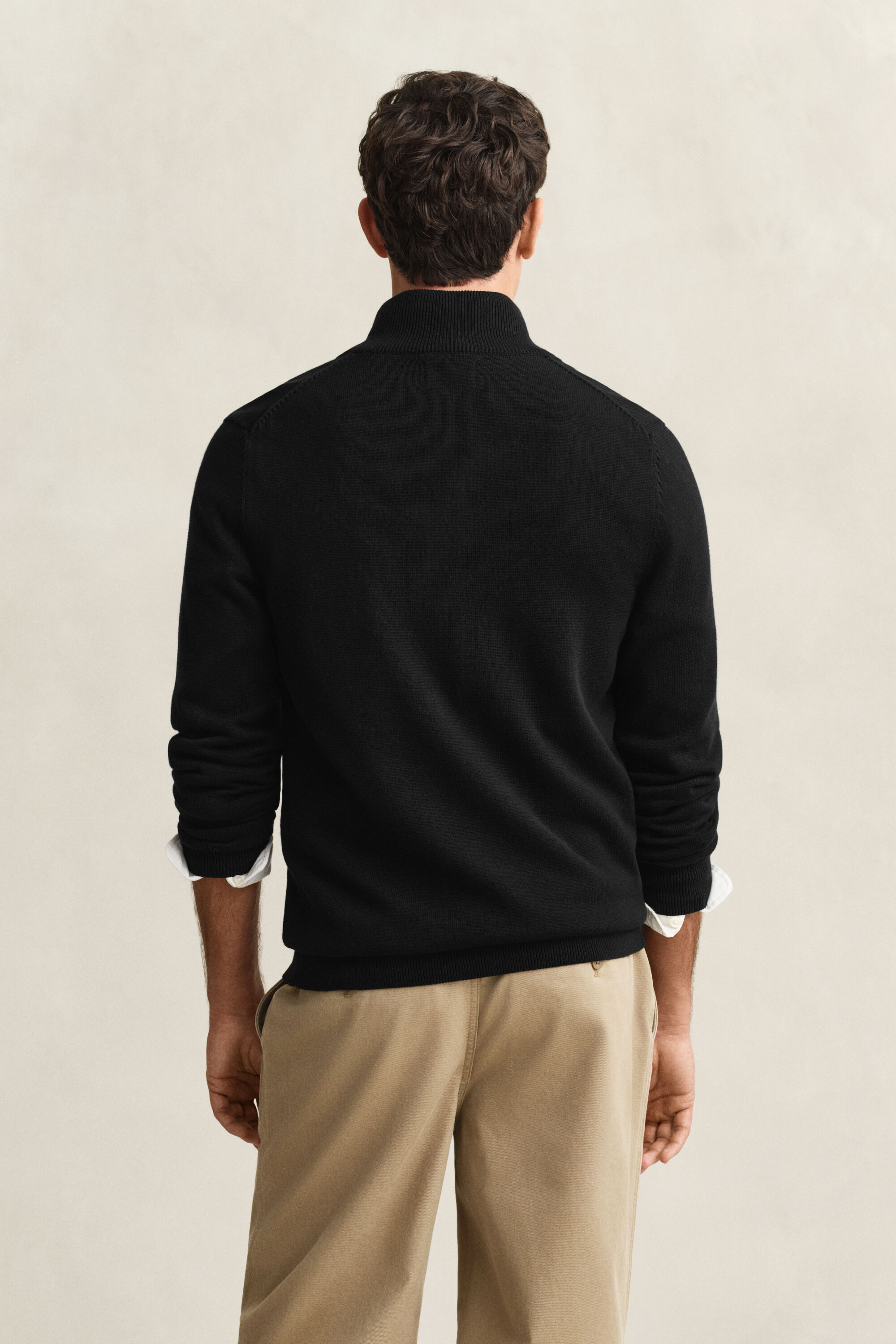 Cárdigan de algodón con cremallera Casual