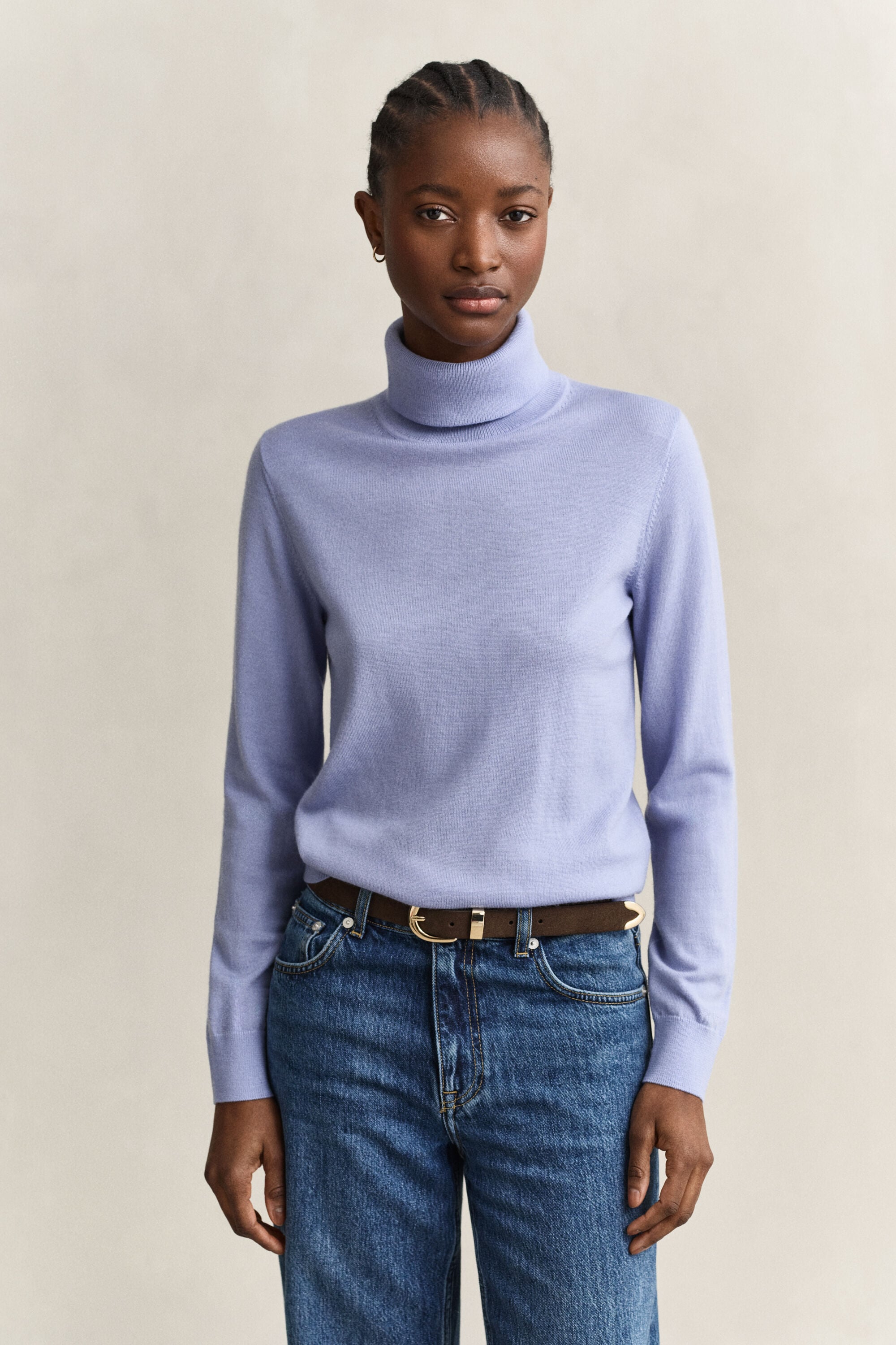 Jersey con cuello de cisne de lana merino extrafina