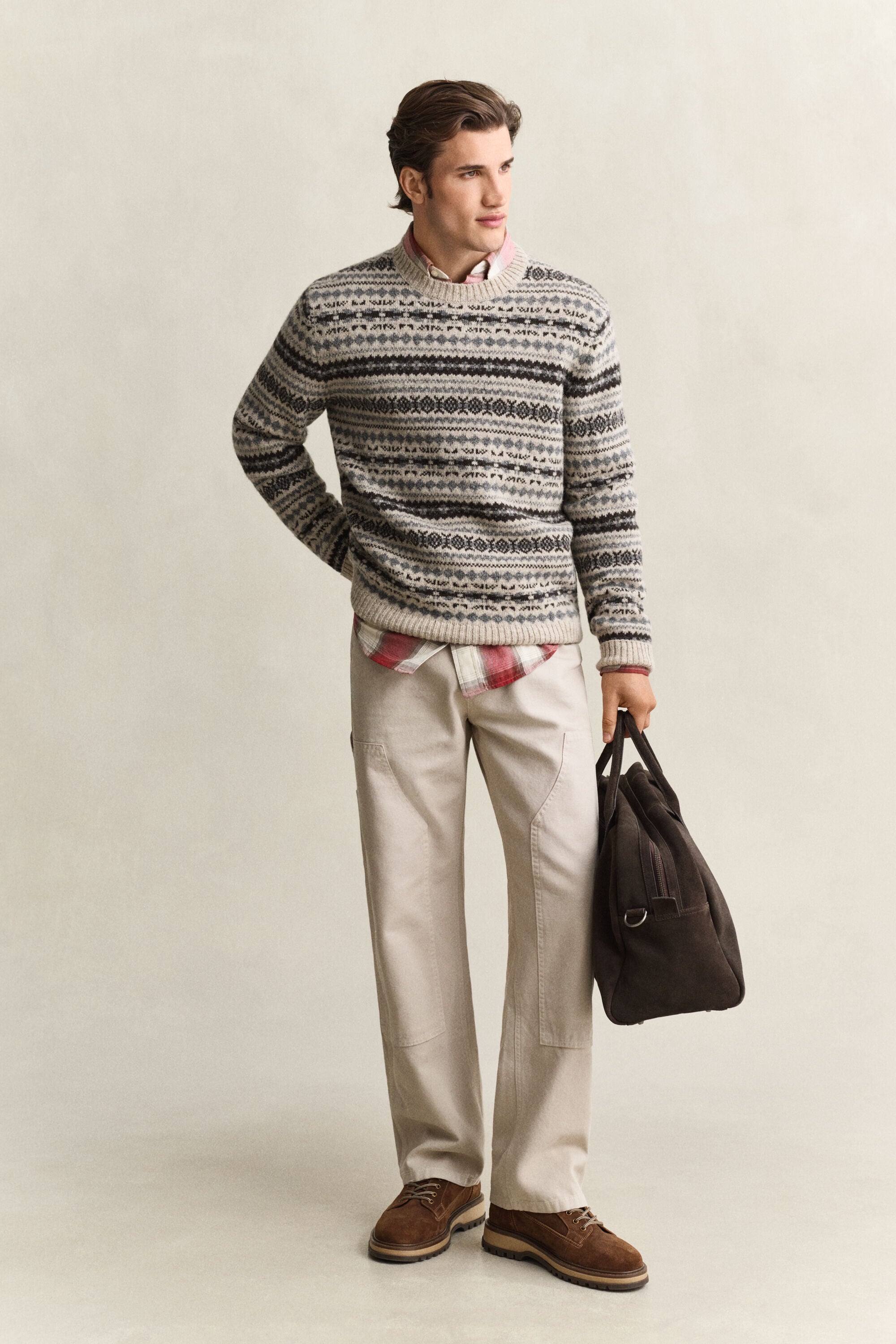 Jersey de jacquard de lana perchada