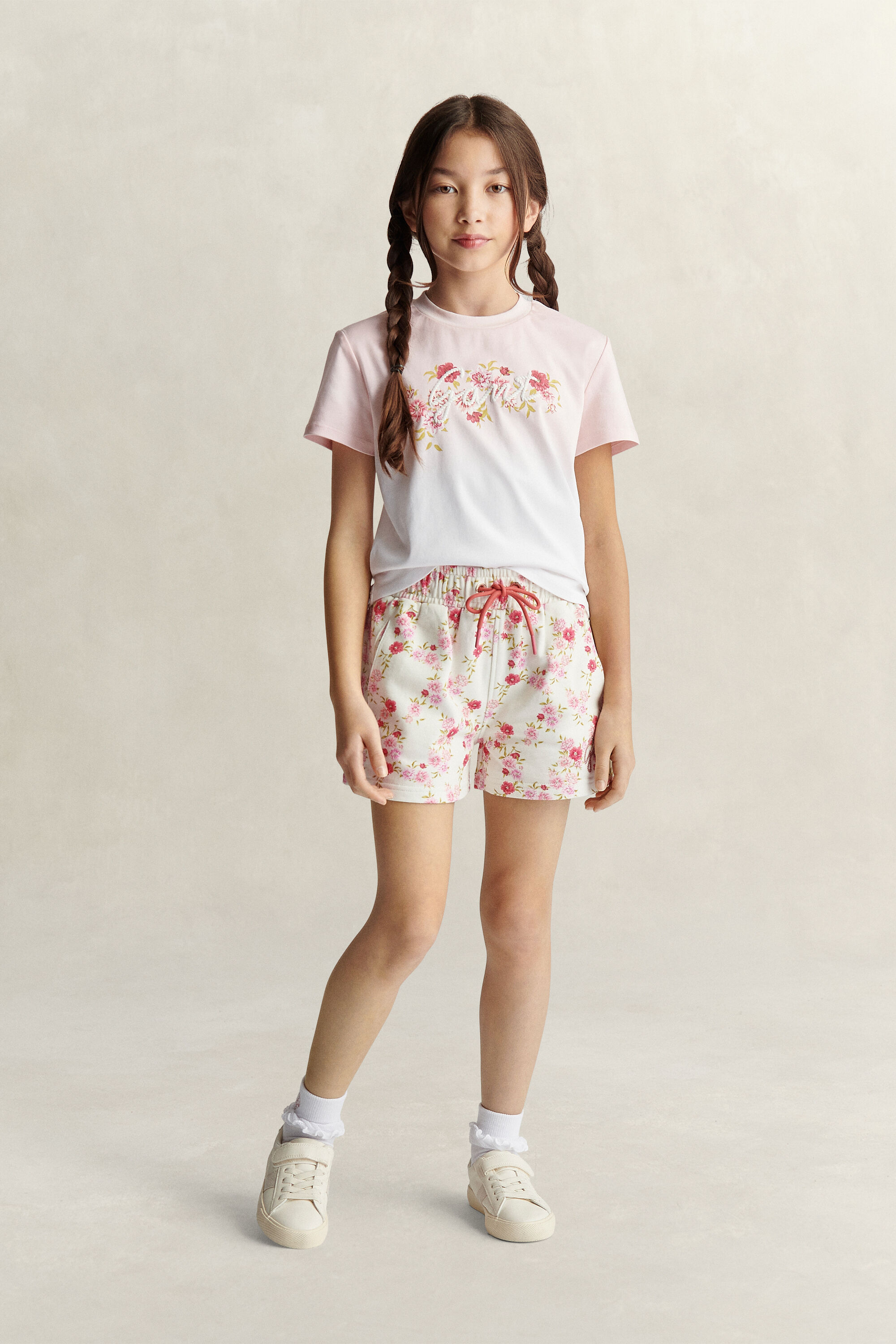 Camiseta de flores Graphic Teen Girls