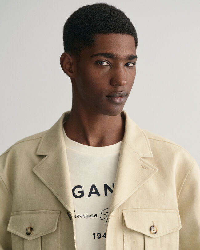 Americana de traje Relaxed Fit de algod&oacute;n y lino