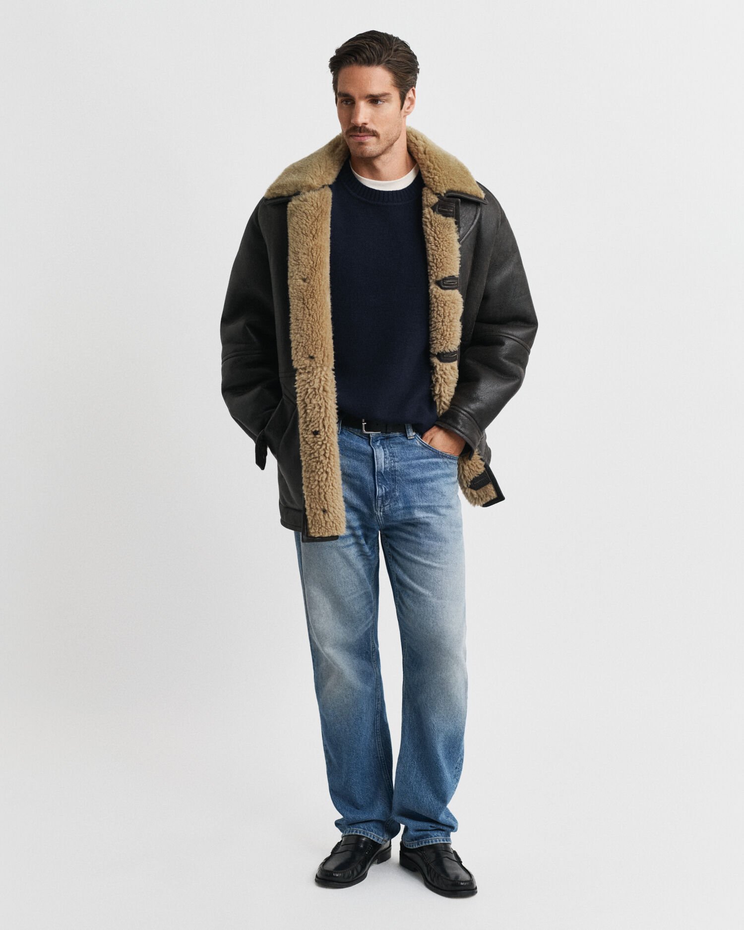 Jersey de cuello redondo en mezcla de cachemir