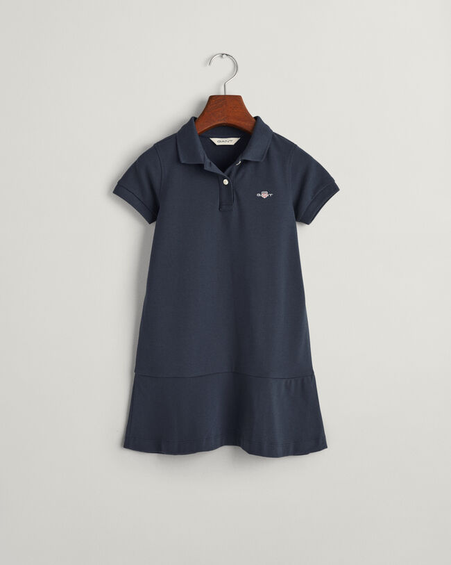 Vestido de piqu&eacute; y manga corta Flounce Girls