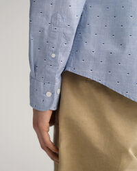 Camisa Slim Fit Dobby de lunares