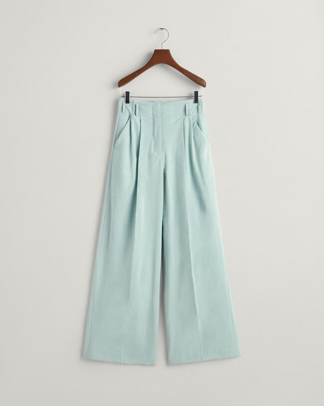 Pantalones de pinzas con talle alto y pernera ancha