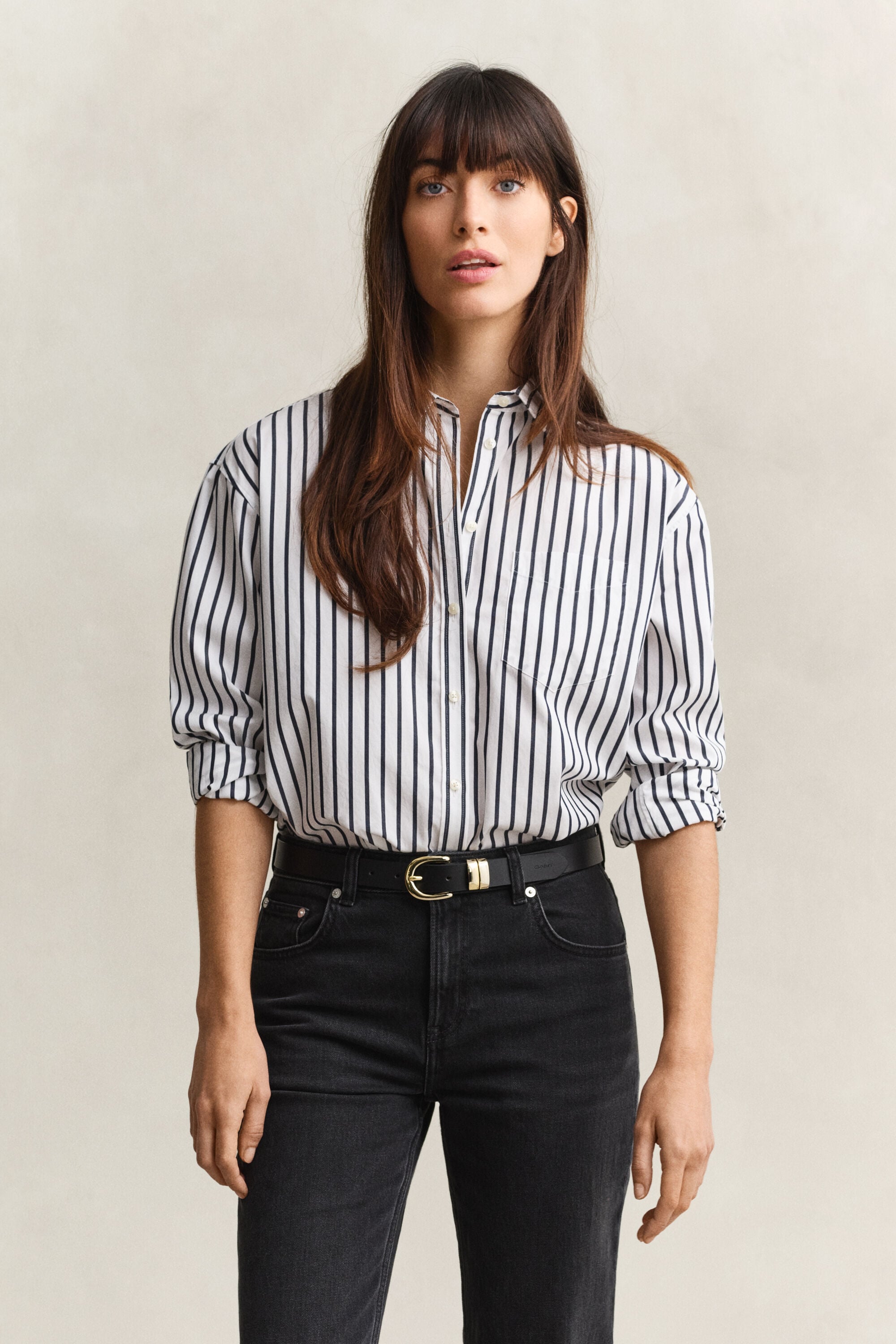 Camisa Relaxed Fit clásica de popelina a rayas