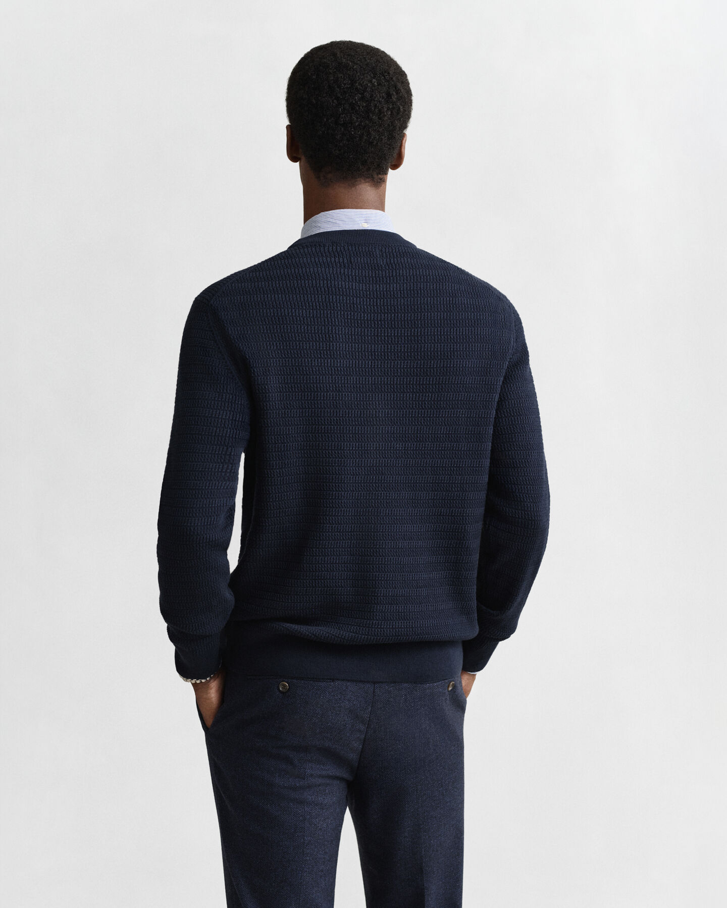 Jersey de cuello redondo y punto de ochos finos