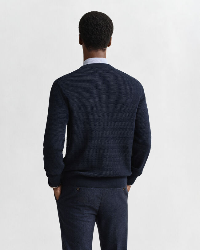 Jersey de cuello redondo y punto de ochos finos