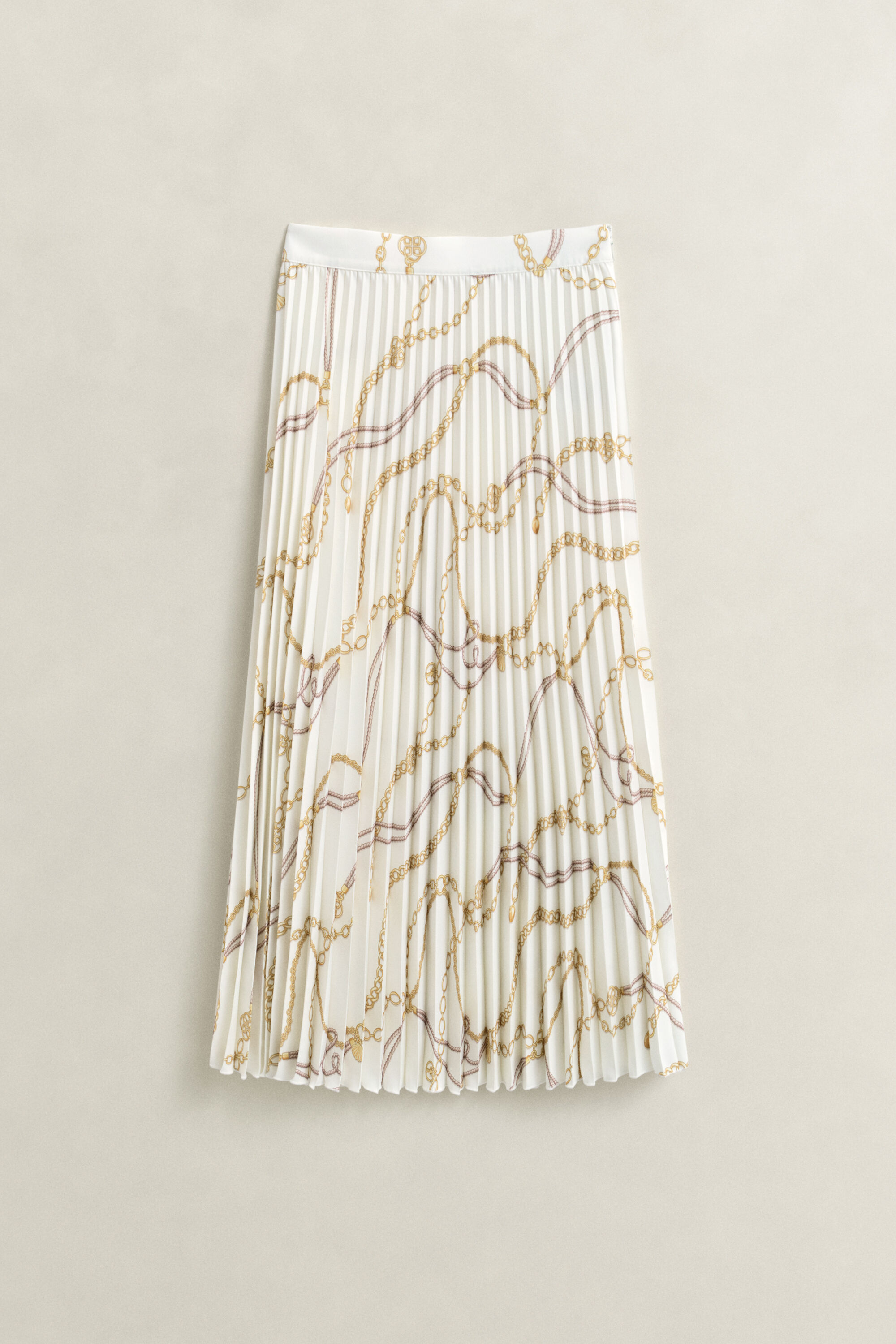 Falda midi plisada y estampada