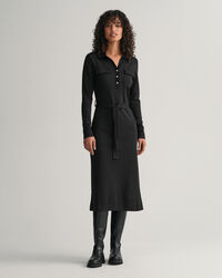 Vestido tipo polo de punto Slim Fit