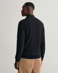 Jersey de algod&oacute;n con media cremallera Textured