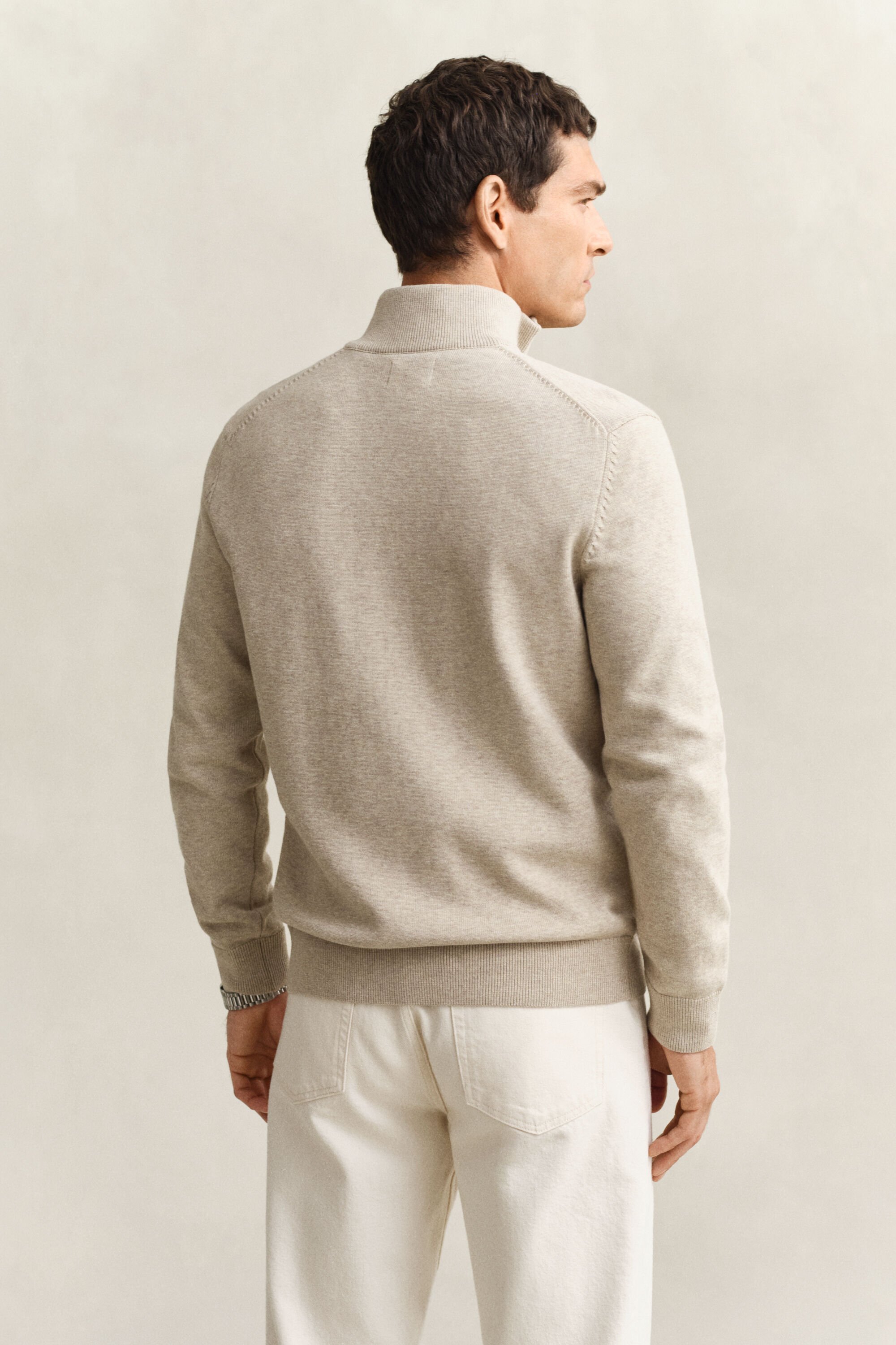 Cárdigan de algodón con cremallera Casual