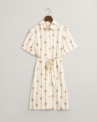 Vestido camisero estampado de manga corta